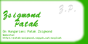 zsigmond patak business card